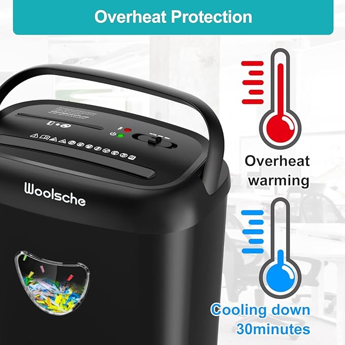 Home Office Paper Shredder,14-Sheet Cross Cut with 6.6-Gallon Basket, High Security Level P-4,3-Mode Design Shred Card/CD/Paper