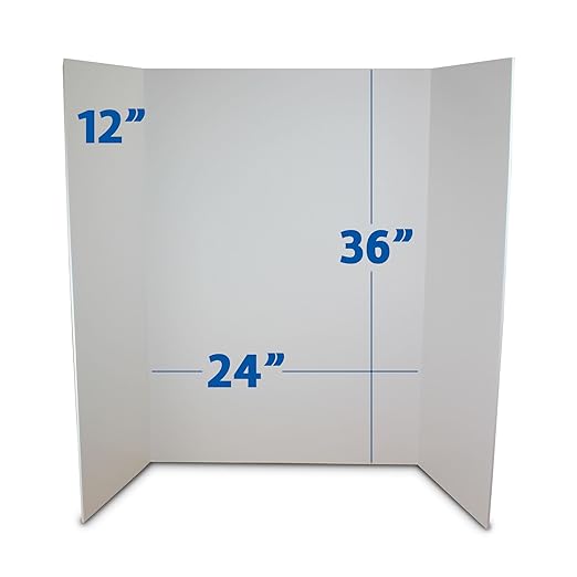 Flipside Products 36” x 48” Foam Project Boards for Presentations, Science Fair, School Projects, Event Displays and Trifold Picture Board - White - 24 Pack