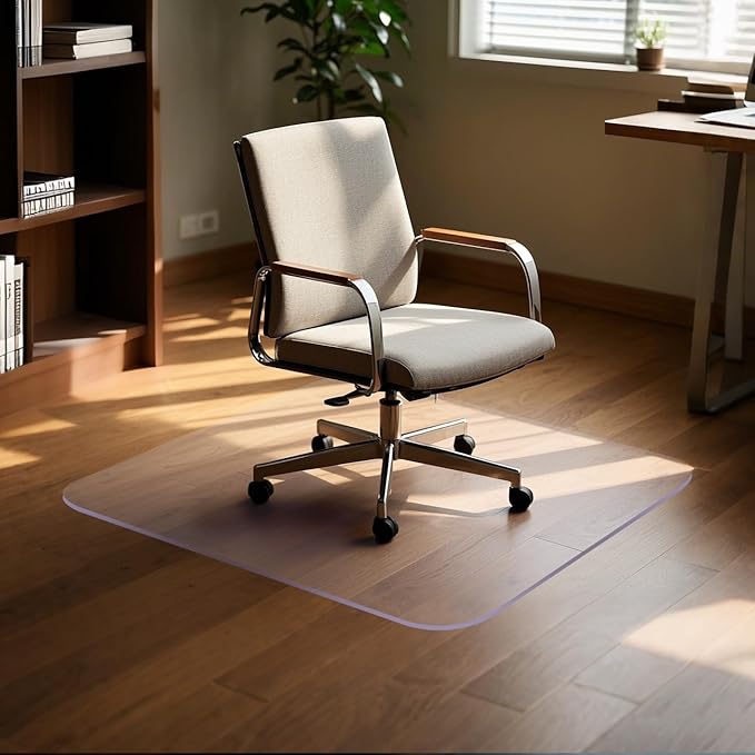 SOONAN Chair Mat for Hardwood Floor, 48" x 36" Clear Office Floor Mat, 0.08" Thickness Heavy Duty Computer&Desk Chair Mat,Floors Protector Chair Mats for Home & Office