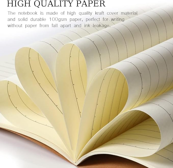 Bulk A5 Journal Notebook, Kraft Cover 60 Pages Lined Paper Journal for Traveler, Notes, Memo - Bulk Journals Sewn Brown Notebook for School Supplies, Office Supplie (line 60pages, 30pack)