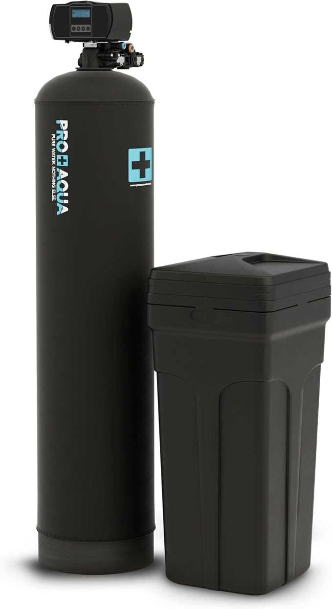 PRO+AQUA Heavy Duty Whole House Water Softener System – 65,000 Grain Capacity, Premium Long-Lasting Resin, 1" Ports