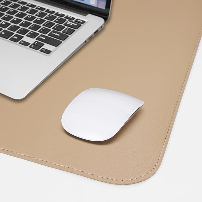Desk Mat,47.2" x 17" Leather Desk mat,Double-Sided Desk Pad,Desk matt for Desktop,Large Mouse Pad,Office Desk mat,Waterproof Desk Blotter pad for Office&Home(Dark Apricot)
