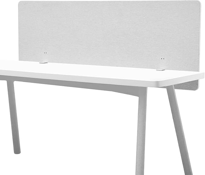 VEVOR Desk Divider Privacy Panel, 60" x 24" Clamp-on Office Desk Partition, PET Cubicle Partition Panel, Workstation Privacy Divider with 2 C-Type Clamps for Office, Sturdy Room, Library