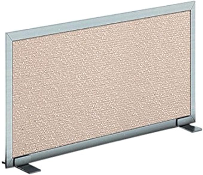 OBEX Acoustical Free Standing Privacy Screen, Cubicle Accessories Desk Privacy Panel, Desk Dividers for Office, Office Furniture Partitions Portable Sound Proof Dividers, 12" x 60", Overcast