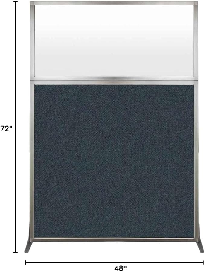 Versare Hush Screen Portable Room Divider | Workstation Wall Divider | Freestanding Privacy Hush Panels | Frosted Windows | Fabric Office Divider Screen | Great for Room Separation