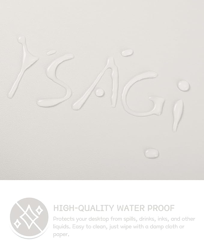 YSAGi Non-Slip Leather Desk Pad Long Size, Waterproof Laptop Computer Desk Keyboard Mat, Table Protector Blotter Mat, Large Mouse Pad for Office/Work/Home/Decor(Apricot Gray, 47" x 17")
