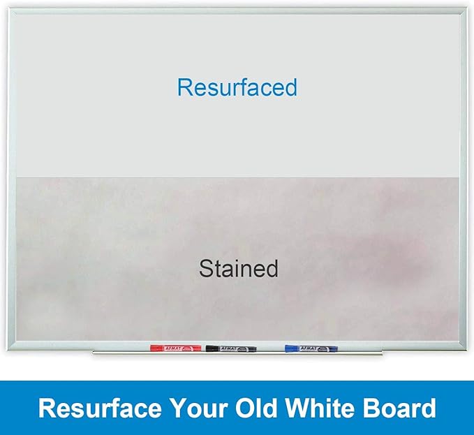 Dry Erase Whiteboard Paper, Large White Board Stickers for Wall, 6x4ft Dry Erase Paper Roll with Adhesive Backing, Perfect Replacement for White Board, No Ghost After 60 Days, 6 Much Better Markers