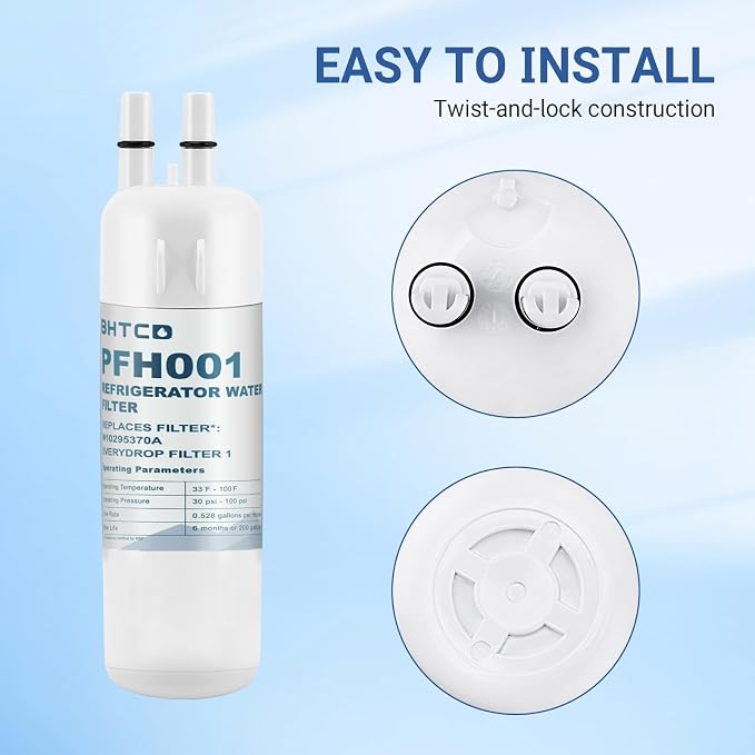 Water Filter Replacement for Whirlpool WRS325SDHZ WRS325FDAM WRS325FDAB | Compatible with WRS325SDHW WRS325SDHB WRS325FDAW WRS325SDHV, replacement water filter for Whirlpool refrigerators