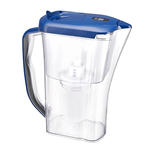 VEVOR Water Filter Pitcher, 9 Cup 5-Stage Water Filter Dispenser, Fast Filtration System with Filter Change Indicator, No BPA, Lasts 3 Months or 40 Gallons, Reduces Limescale, Lead, Chlorine, Odors