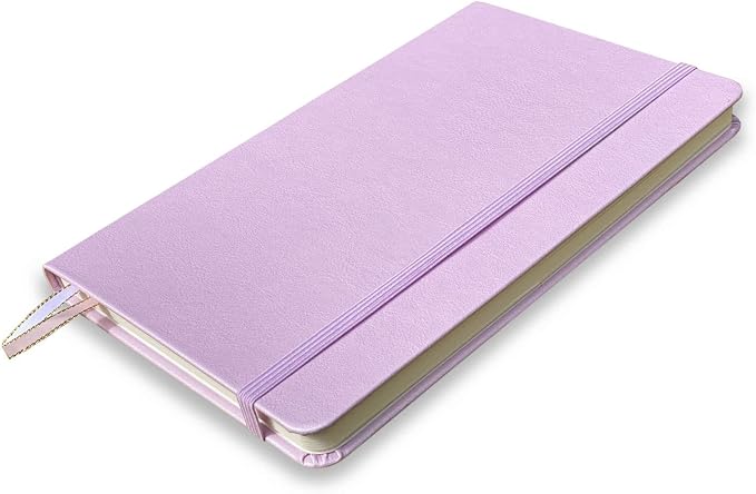 Minimalism Art, Premium Hard Cover Notebook Journal, Classic 5" x 8.3", 122 Numbered Pages, Gusseted Pocket, Ribbon Bookmark, Extra Thick Ink-Proof Paper 120gsm, San Francisco (Plain, Pink)