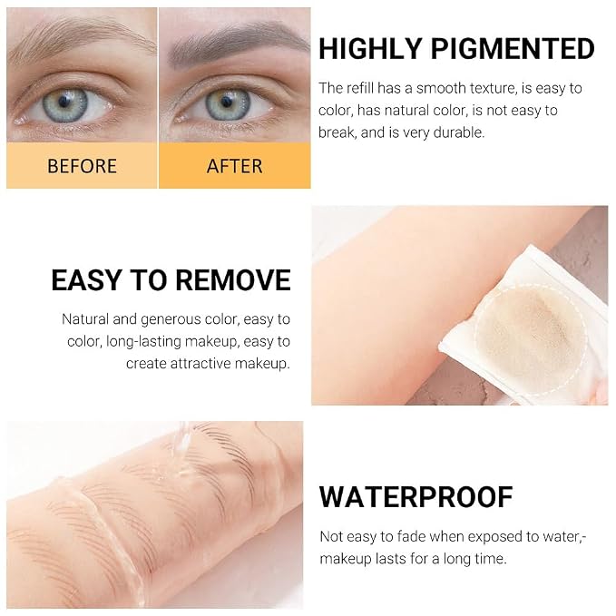 12Pcs Eyebrow Pencils for Women, Wooden Hard-Core Dark Brown Eyebrow and Eyeliner Pencil, Long Lasting Waterproof and Sweat-Proof,Beginner Makeup Brow Pencil,Create a Natural Eye Brow Makeup