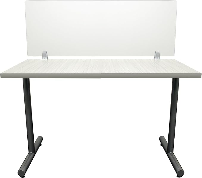 OBEX Clear Acrylic Desk Mounted Privacy Panel, 12" x 60", Clear