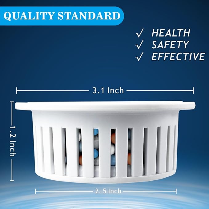 2 Pack Shower Filtered Cartridges, Replacement Multi-Stage Shower Head Filter Cartridge - Longest Lasting High Output Universal Shower Filter Remove Chlorine and Harmful Substances