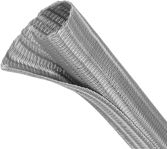 Split Wire Loom Tubing, Cable Protector Sleeve, Braided Cable Management for TV/Computer/Home Theater/Engine Bay, Cord Protectors from Pets No Chew (Grey, 3/8"-10ft)