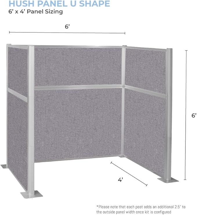 Versare Hush Panel Cubicle Kit | Workstation Partition Walls | Sound Dampening Cubicle Walls | Partitions for Desks