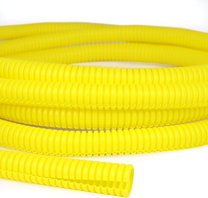 Split Wire Loom Tubing, 10,25ft Cord Protectors from Pets No Chew, Flexible Wire Covers Cord Protectors, Protective Split Cable Sleeve for Automotive Home Industrial Wires(Yellow, 1.12inch-10ft)
