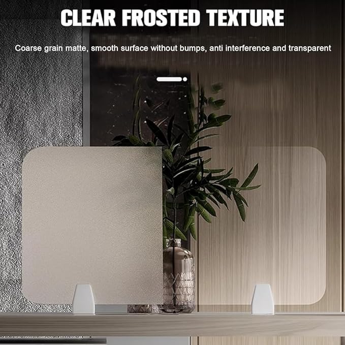RCJCQSR Acrylic Frosted Privacy Free Standing Screen, Visual Distractions Privacy Panel Portable Desk Divider Guard for Table Top Workstation for Home Office(Size:100x30cm(39.4x11.8))