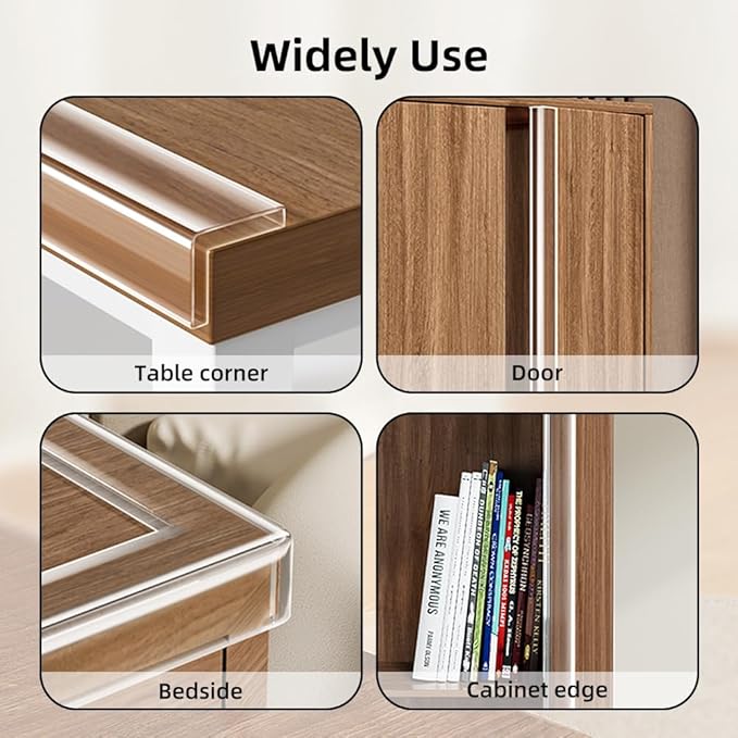 Baby Proofing Edge Protector for Kid Clear Edge Protector Strip Safety Corner Guards Child Proof Corner Bumper for Furniture 1.2" x 9.84' (thk: 2mm)
