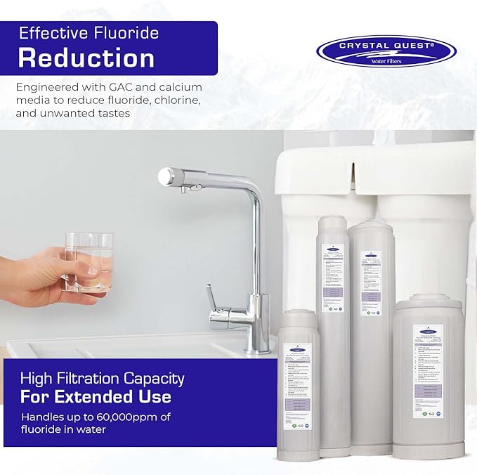 Crystal Quest Arsenic Water Filter Cartridge – Reduces Arsenic – Long Lasting, Easy to Install, High-Capacity, Steady 3 GPM Flow – Improves Water Quality for Home and Office - 2-7/8" x 20"