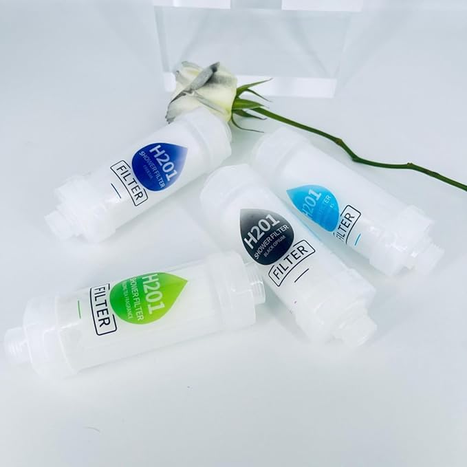 Shower Head Filter Bathroom Accessories for Hard Water Filter Vitamin C Replacement Cartridge Remove Chlorine Fluoride Heavy Metals Improves Skin Condition Protects Hair Freesia Scent