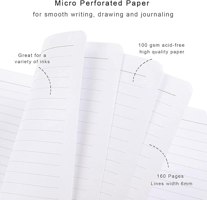 Lined Journal Notebook, Marble Hardcover Journal for Women, Medium 5.7 x 8.4 in, 160 Pages Thick Paper, Cute Aesthetic A5 College Ruled Notebook for Journaling Writing Work Office School, Blue