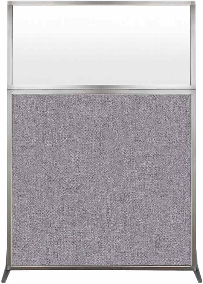 Versare Hush Screen Portable Room Divider | Workstation Wall Divider | Freestanding Privacy Hush Panels | Frosted Windows | Fabric Office Divider Screen | Great for Room Separation