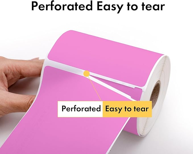 HOUSELABELS 2.25" x 1.25" Pink Address Labels on 1" Core Compatible with Zebra and Rollo Printers, 34 Rolls / 1,000 Labels per Roll