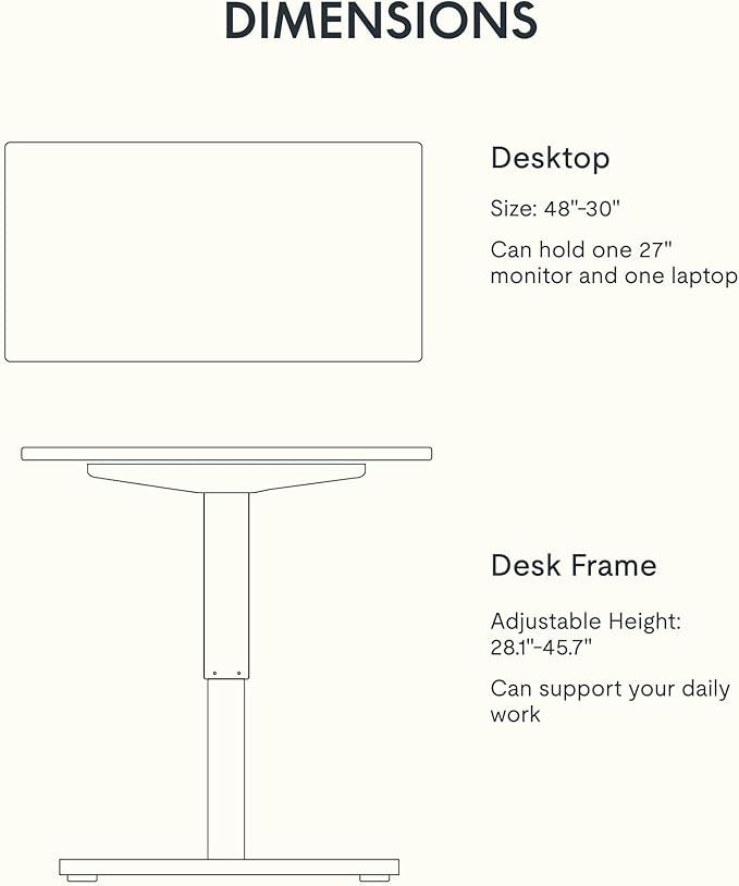 FLEXISPOT EN1 One-Piece Standing Desk with 1-Inch Thick Seamless Desktop, 55"x28" Electric Height Adjustable Desk for Home Office, Multi-Monitor Setups & Easy Assembly, White Wood Grain