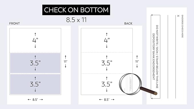 Compuchecks Check on Top Blank Check Paper - 2500 Pack, Quick-Books & Laser Printer Compatible - Security Business Checks with Voucher - 8.5" x 11" Green Pinstripe
