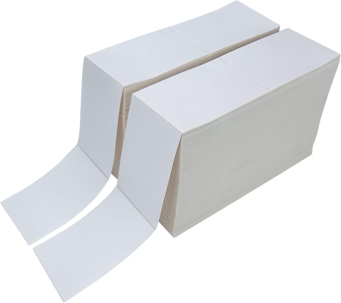L LIKED 6000 4x6 Thermal Shipping Labels Fanfold, Direct Thermal Printer Labels Compatible with Zebra Rollo - Perforated Strong Adhesive