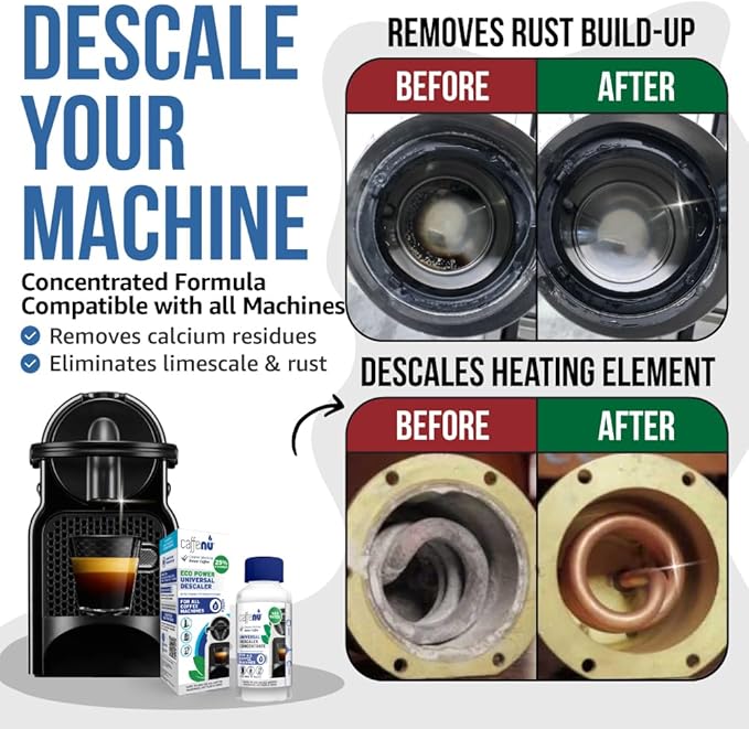 Caffenu Complete Coffee Machine Care Bundle - Descaling Solution & Cleaning Pods Set