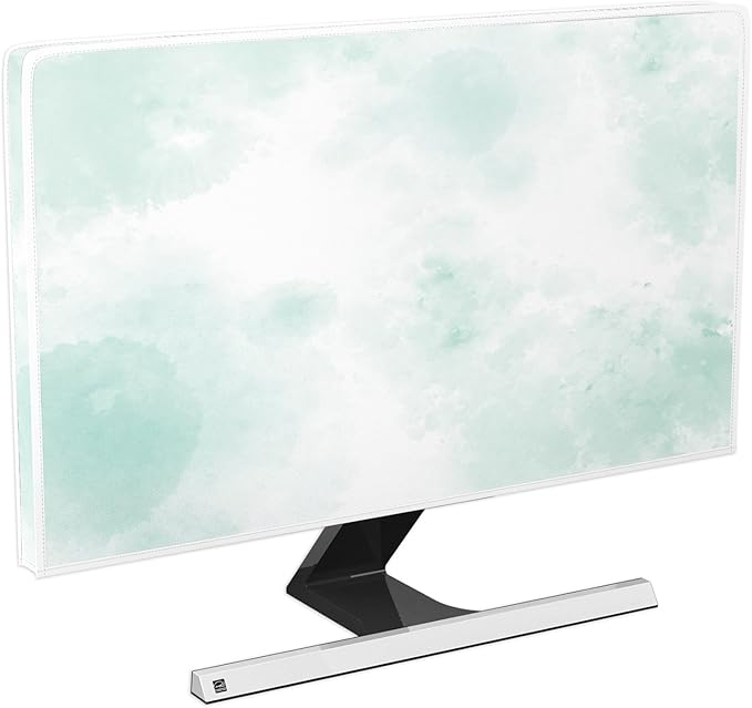 Baocicco Abstract Watercolor Waterproof TV Display Screen Cover 70 Inch Cyan Marble Dip Dyeing Dust Proof TV Covers for Television Screen Anti-Static Dustproof Protective，Mint Green
