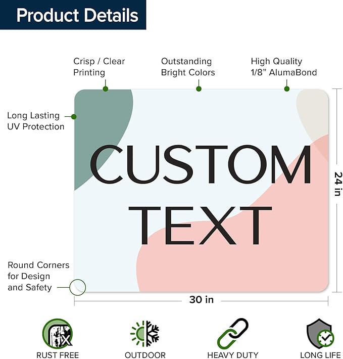 Custom Sign, Custom Street Sign, 11 Font Colors, 13 Font Styles, 4 Hole Options, 22 Sizes, 24x30 Inches, Rust Free DiBound, Fade Resistant, Made in USA by My Sign Center (Minimalist)