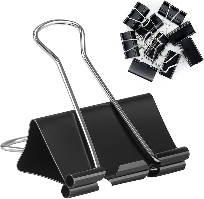 2 Inch 24 Pack Extra Large Binder Clips, Jumbo Paper Clips, Big Paper Clamps, Binder Clips Large Size for Home, School and Office Supplies