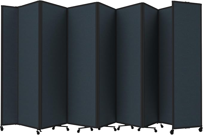 Versare Room Divider 360 Portable Wall Partition | Folding Panels | Large Freestanding Divider | Locking Wheels | Temporary Room Separator