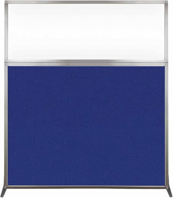 Versare Hush Screen Portable Room Divider | Workstation Wall Divider | Freestanding Privacy Hush Panels | Clear Windows | Fabric Office Divider Screen | Great for Room Separation