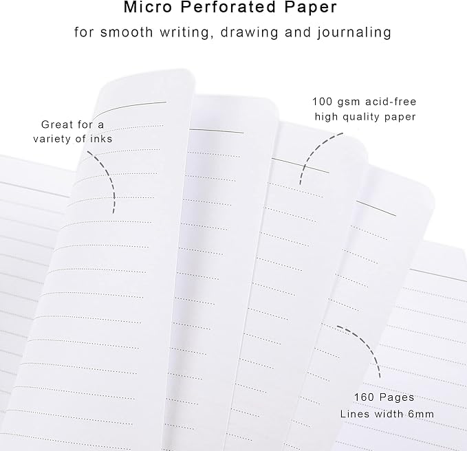 Lined Journal Notebook, Marble Hardcover, Medium 5.7 x 8.4 in, 160 Pages Thick Paper, Cute Aesthetic College Ruled Notebook for Journaling Writing Work Office School Women Men, Gray White Gold