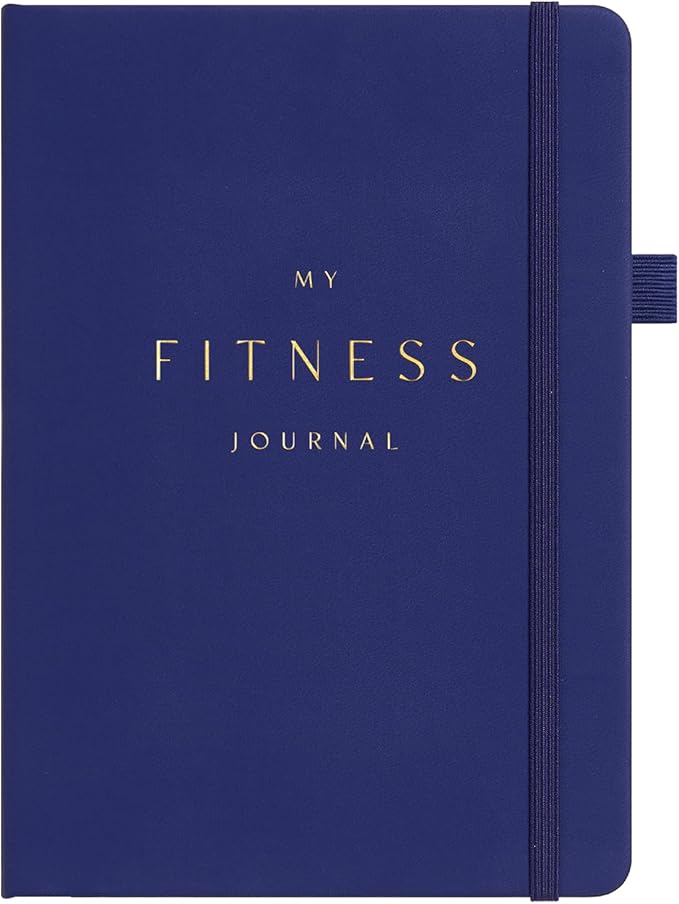 &And Per Se Fitness Workout Journal for Men & Women, Workout Log Book Planner with Daily Diet, Gym Exercise & Training Trackers - Undated, A5 Size, Leather Hardcover (Royal Blue)