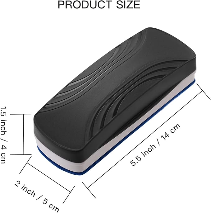 Ddaowanx Whiteboard Eraser, Magnetic Dry Erase Eraser, Glass Board Eraser,School and Office Supplies, Pack of 2 (Black)