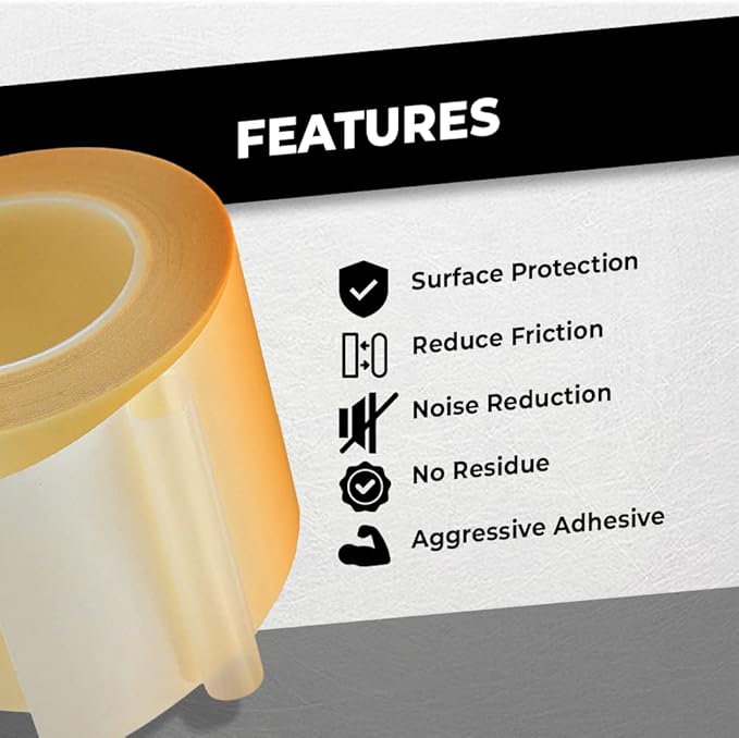 WOD SPT7A UHMW Polyethylene Transparent Film Slick Tape, 3 inch x 36 yd. Aggressive Adhesive - Ideal For Squeak Reduction, Drawers, and Bearings