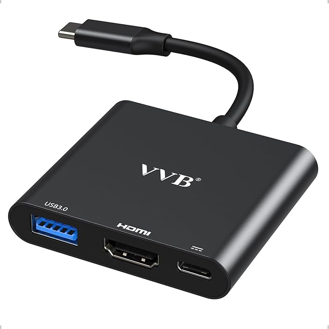 USB C to HDMI Adapter, USB-C Adapter with 4K HDMI,USB3.0,Type C PD Charge Port 4K Multiport Digital AV Converter for iPad Pro/air,MacBook Pro/air,Tablet,Switch and More USBC Device