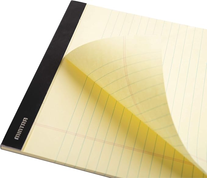 Mintra Office Canary Legal Pads - With Micro-perforated sheets, Smooth-lined paper, Ideal for Office Tasks, Assignments or Notes, Meetings, and Journaling, 6 pack Narrow Ruled, Basic Pad, 8.5"x11"