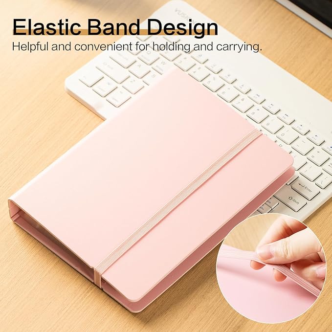 deli Business Card Book Holder, Business Card Organizer, Name Card Book Holder, Portable Office Business Card Holder, Hold 180 Cards, Pink
