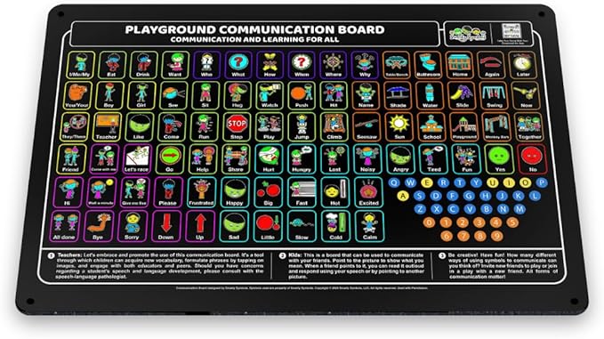 Weather-Proof Aluminum School Playground Communication Board for Autism - Outdoor Inclusive Communication Aid, Lightweight & Durable for Autism & Inclusive Play