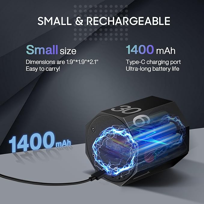 Digital Pomodoro Timer,Frosted Metal Productivity Cube Timer,1.8 In LED Digital Large Screen and Auto-rotating Display,1/3/5/10/25/30/60min & Custom Time, Silent & Alarm,for Office, Study, Work(Black)