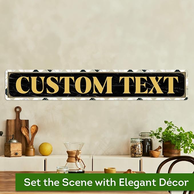 Custom Sign, Custom Street Sign, 11 Font Colors, 13 Font Styles, 4 Hole Options, 22 Sizes, 6x36 Inches, Rust Free DiBound, Fade Resistant, Made in USA by My Sign Center (Marble Tile)
