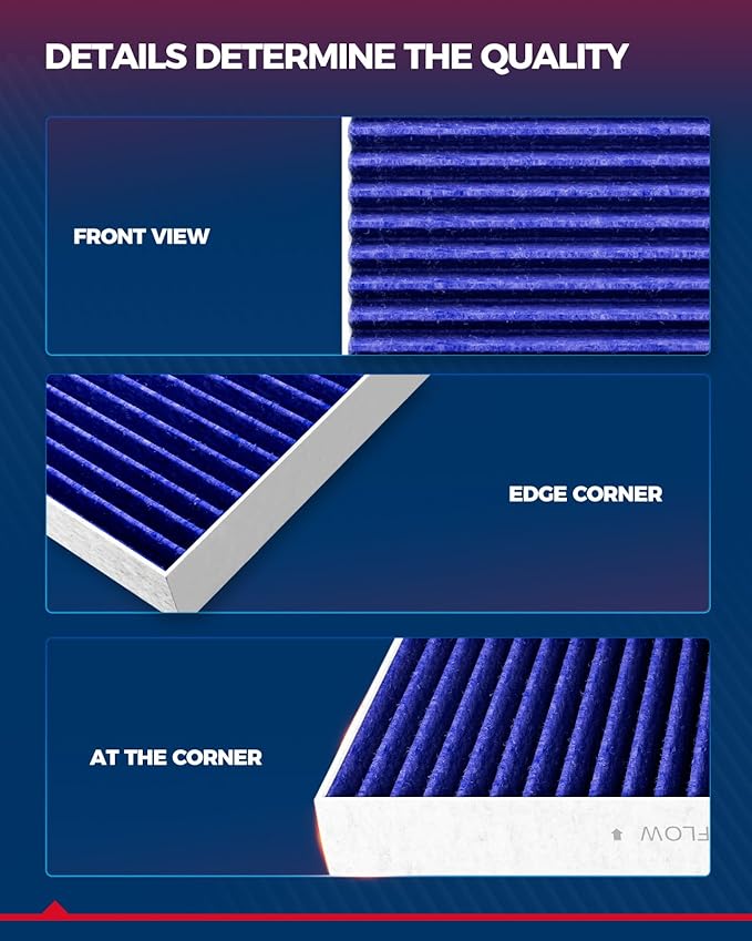KAX Premium Cabin Air Filter with Dual Active Carbon, CF11181 Replacement for Chevrolet Corvette 2005-2019, Cadillac XLR 2004-2009, Strong Adsorption Passenger Compartment Air Filter