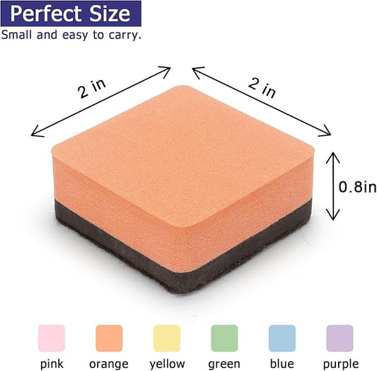 Tamaki 12 Pack Dry Erasers for White Board Magnetic Whiteboard Eraser, Whiteboard Erasers for Kids Classroom, Square Pastel Color