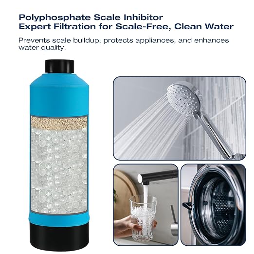 H&G Lifestyles Whole House Water Descaler Saltless,Up to 700,000 Gallons | NSF Certified Salt Free Water Softener Systems for Well Water, Anti Scale Buildup,Scale Inhibitor Filter,Silver-Enhanced