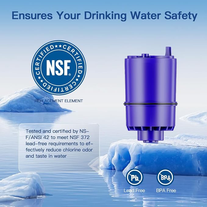 Faucet Water Filter Replacement for All PUR®, PUR®Plus Faucet Filtration Systems Compatible with NSF Certified Water Filter for Pur® RF-9999® and RF-3375, 6 Pack